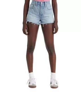 Women's 501 Button Fly Cotton High-Rise Denim Shorts - Color micro vibes